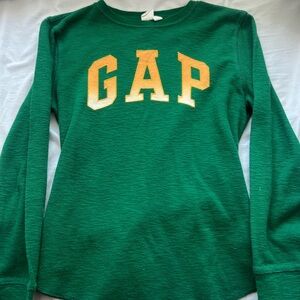 GAP Forest Green Crewneck with Yellow Logo